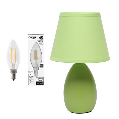 Simple Designs 9.45" LED Table Lamp, Green (LT2009-GRN-LB)