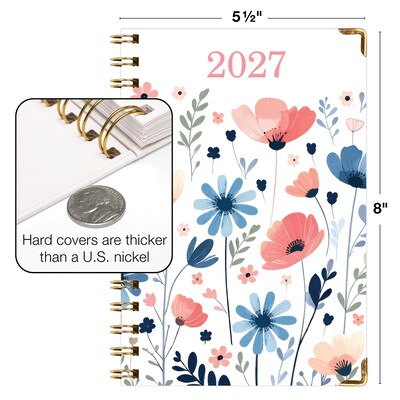 2027 Excello Brands 6" x 8" Weekly & Monthly Standard Planner, Paperboard Cover, Colorful Botanicals (FSHN-CY27-58-30)