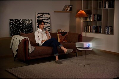 LG CineBeam HDMI/USB Portable DLP Home Theater Projector, White (HU710PW)