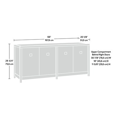 Sauder Cannery Bridge 30"H Storage Credenza with 2 Shelves, Sindoori Mango (429513)