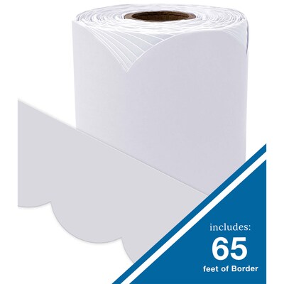 Carson Dellosa Education Rolled Scalloped Bulletin Board Border, 3" x 65', Whisper Gray, 3/Bundle (CD-108538-3)