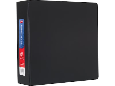 Staples Heavy-Duty 3-Inch 3-Ring Non-View Binder, Reinforced Spine, Holds Up to 600 Sheets, Black, for Office & School