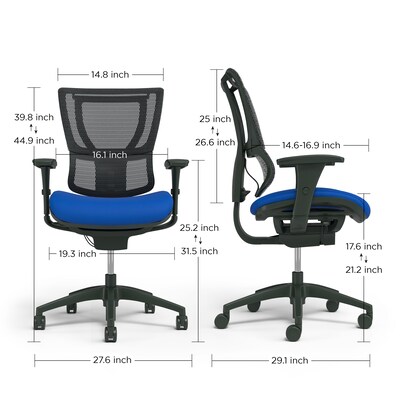 Union & Scale™ Essentials Ergonomic Fabric Swivel Task Chair, Black  (UN56947)