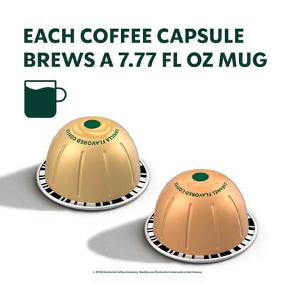 Nespresso Starbucks Variety Pack Coffee Nespresso Vertuo Capsules, Light Roast, 30/Pack (163928)
