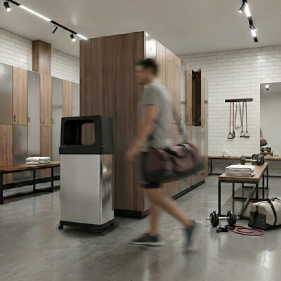 iTouchless Stainless Steel Trash Can with Dual Side-Entry Lid, 24 Gallon (IT24DPS)