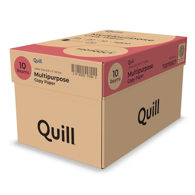 Quill Brand® 8.5" x 11" Multipurpose Copy Paper, 20 lbs., 94 Brightness, 40 Cartons/Pallet, 21 Pallets/Truckload