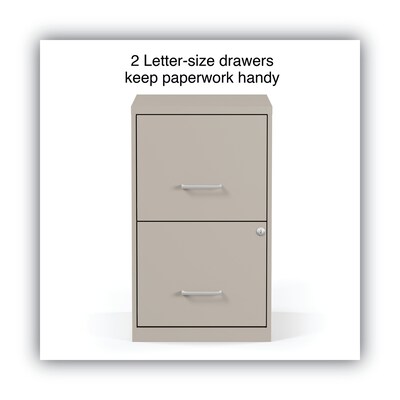 Alera® Soho 2 File-Drawer Vertical Standard File Cabinet, Letter Size, Lockable, 24.1H x 14W x 18