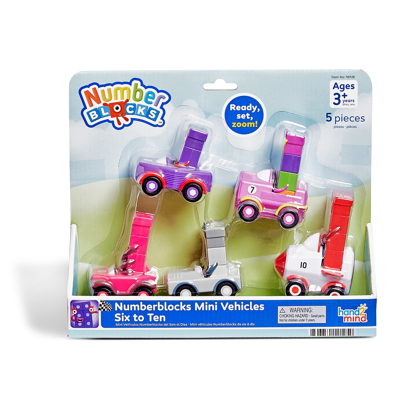 hand2mind Numberblocks Six to Ten Mini Vehicles, Multicolored (H2M-96928)