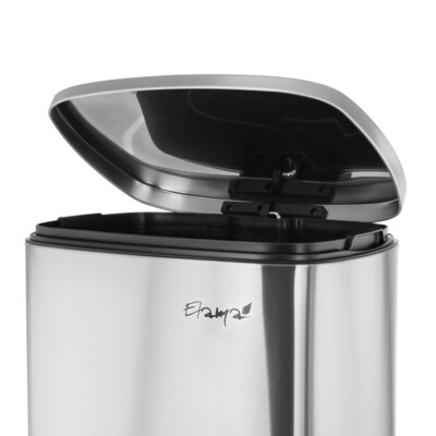 Elama Stainless Steel Indoor Step Trash Can, 13 Gallon, Silver (938121452M)
