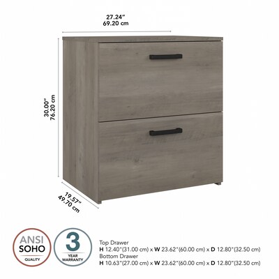 Bush Furniture City Park 2 Drawer Lateral File Cabinet, Driftwood Gray (CPF127DG-03)