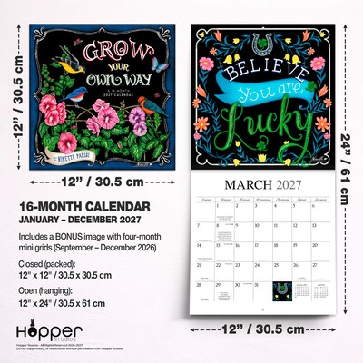 2027 BrownTrout Grow Your Own Way 12" x 12" Monthly Wall Calendar (9781773728919)