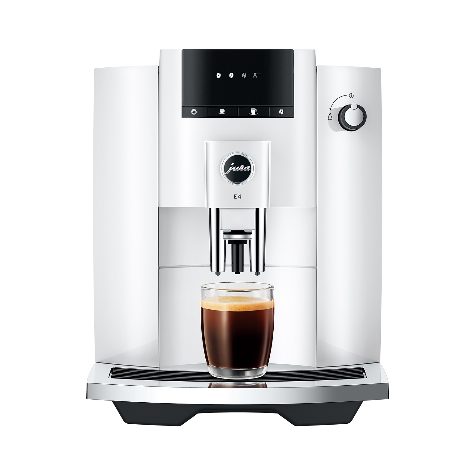 JURA E4 2-Cups Coffee & Espresso Machine Combination, Piano White (15560)