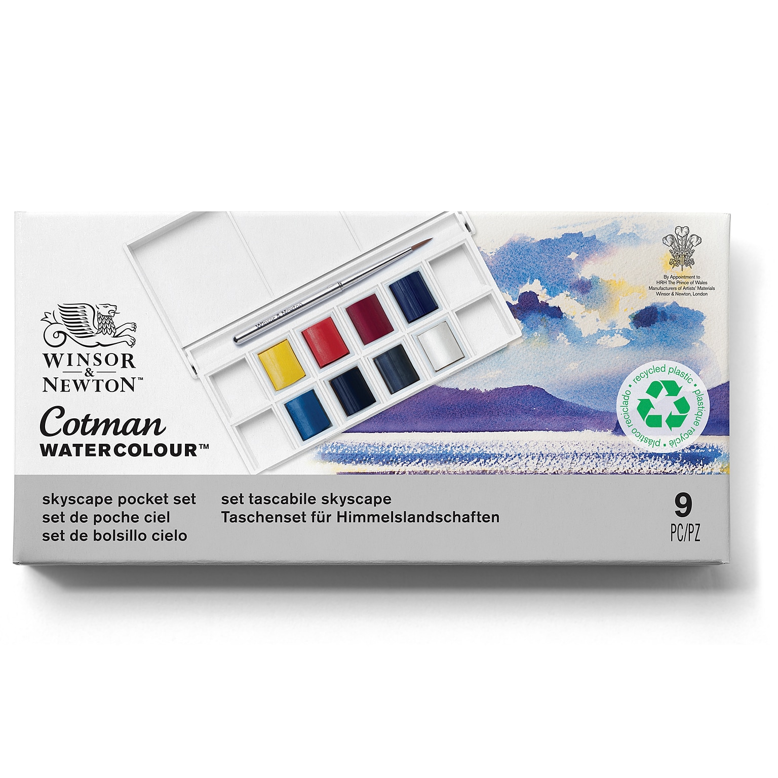 Winsor and Newton Cotman Watercolor Paint Palette, Assorted Colors, 9 Pieces/Set (WNX0390672)