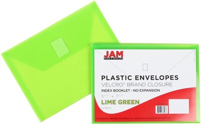JAM Paper Premium Plastic Document File, Lime Green, 3/Pack (920V0LIX3)