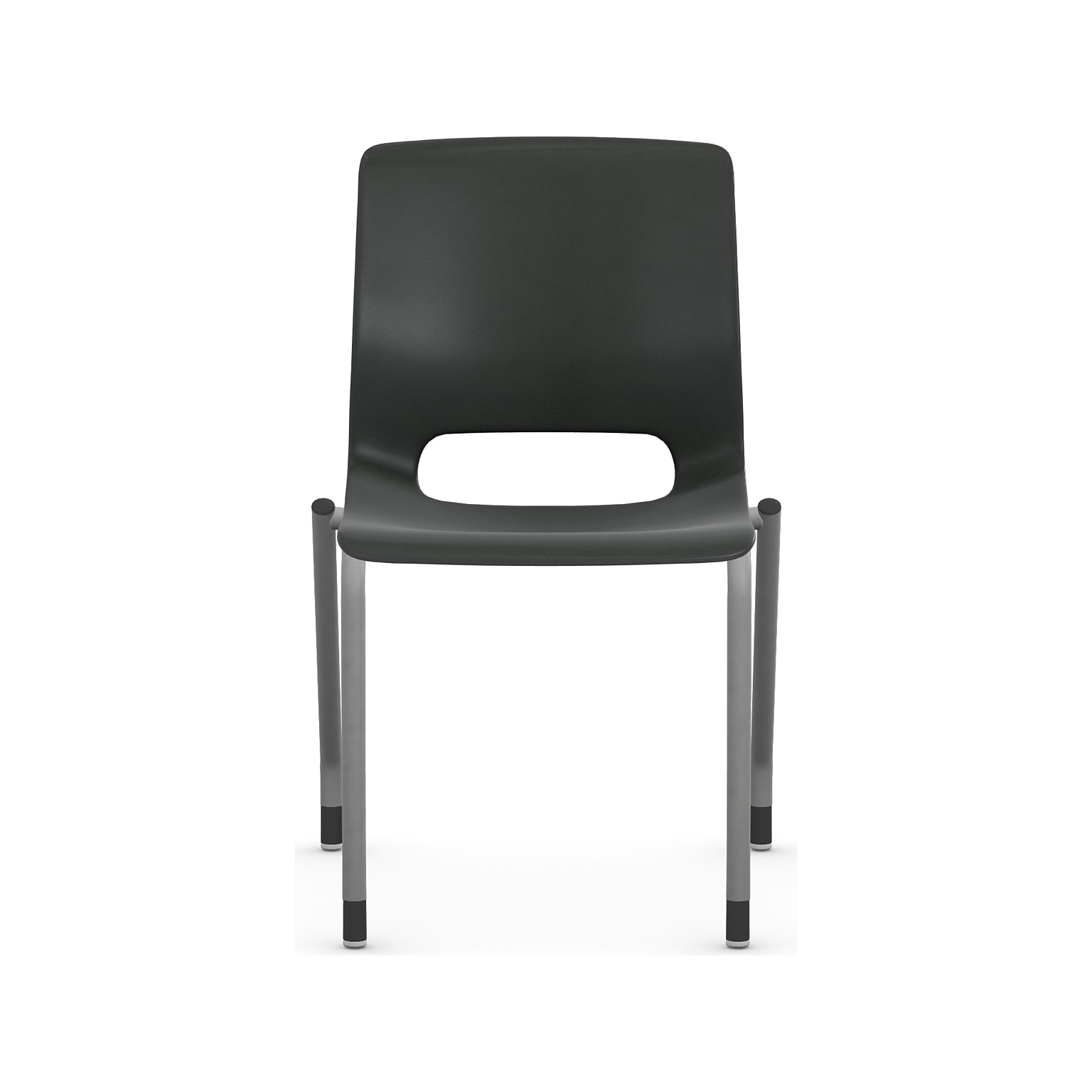 HON Motivate Plastic Stacking Chair, Armless, Onyx/Platinum, 2/Set (HMG1.N.E.ON.PLAT)