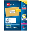 Avery TrueBlock Laser Shipping Labels, 2 x 4, White, 10 Labels/Sheet, 100 Sheets/Box (5163)