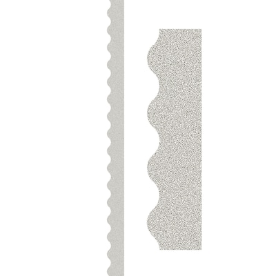 Teacher Created Resources Silver Glitz Scalloped Border Trim, 2.19" x 35 ft., Silver, 3 Packs/Bundle (TCR77017-3)