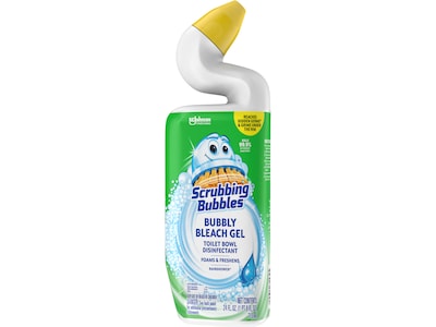 Scrubbing bubbles Bubbly Bleach Gel Disinfecting Toilet Bowl Cleaner, Rainshower Scent, 24 Oz. (3091