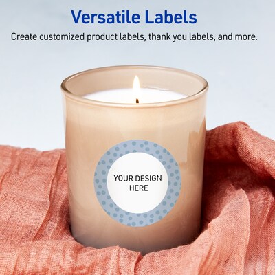 Avery Laser/Inkjet Circle Multipurpose Labels, 3" Dia., White, 60/Pack (S00F8N)