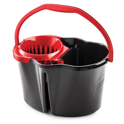 Libman 4 Gallon Clean & Rinse Bucket & Wringer, Black, 3/Carton (0156)