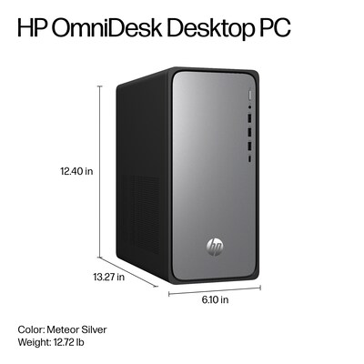 HP OmniDesk Desktop Computer, Intel Core i5-14400, 16GB RAM,  512GB SSD, Windows 11 Home, Mouse/Keyboard Included