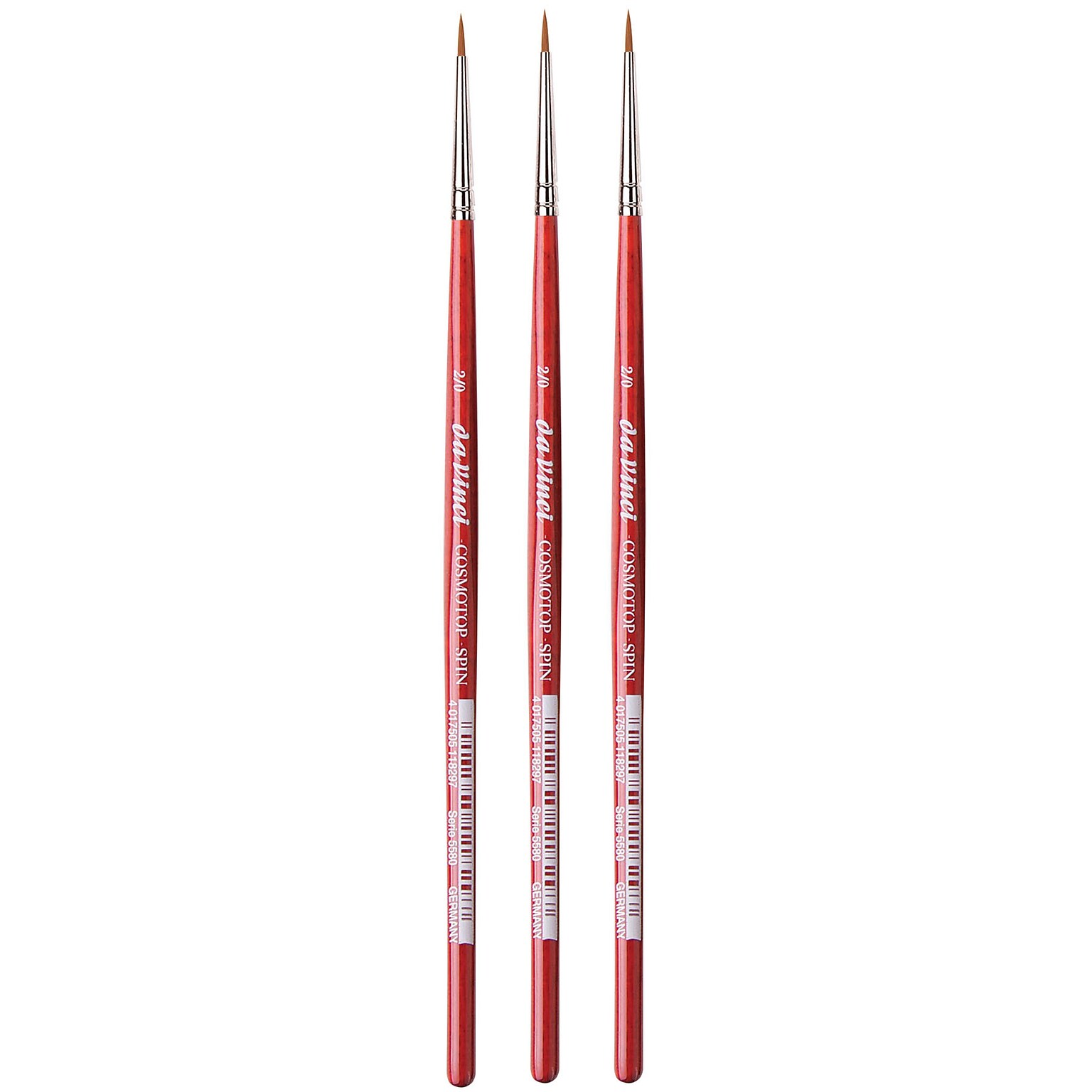 da Vinci COSMOTOP-SPIN Watercolor Synthetic Silkpainting Round Brush, 3 /Pack (DVXVA5580N2-3)