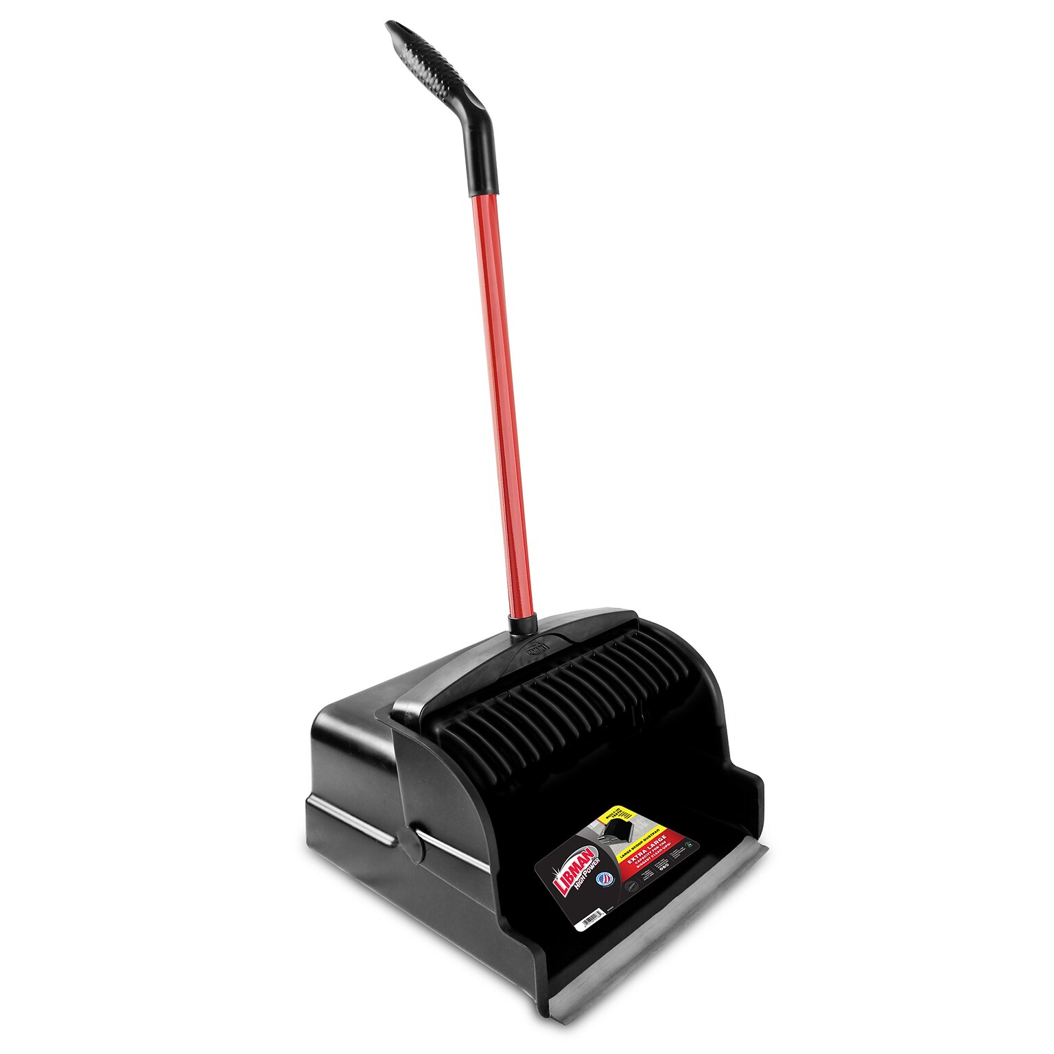 Libman Commercial 16 Heavy-Duty Large Scoop Dust Pan, Red & Black, 2/Carton (1168)