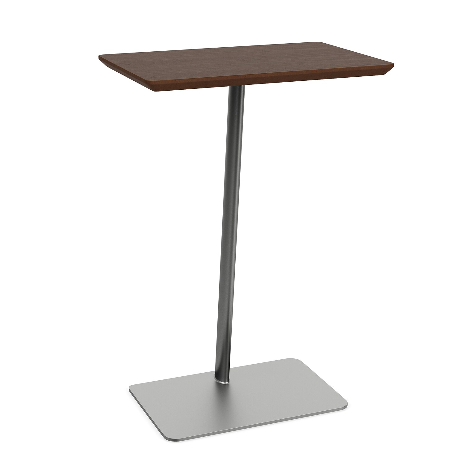 Lesro Willow 18W x 12D Laminate Side Table, Riftwood Walnut/Silver (WL0080.SSV.TRW)