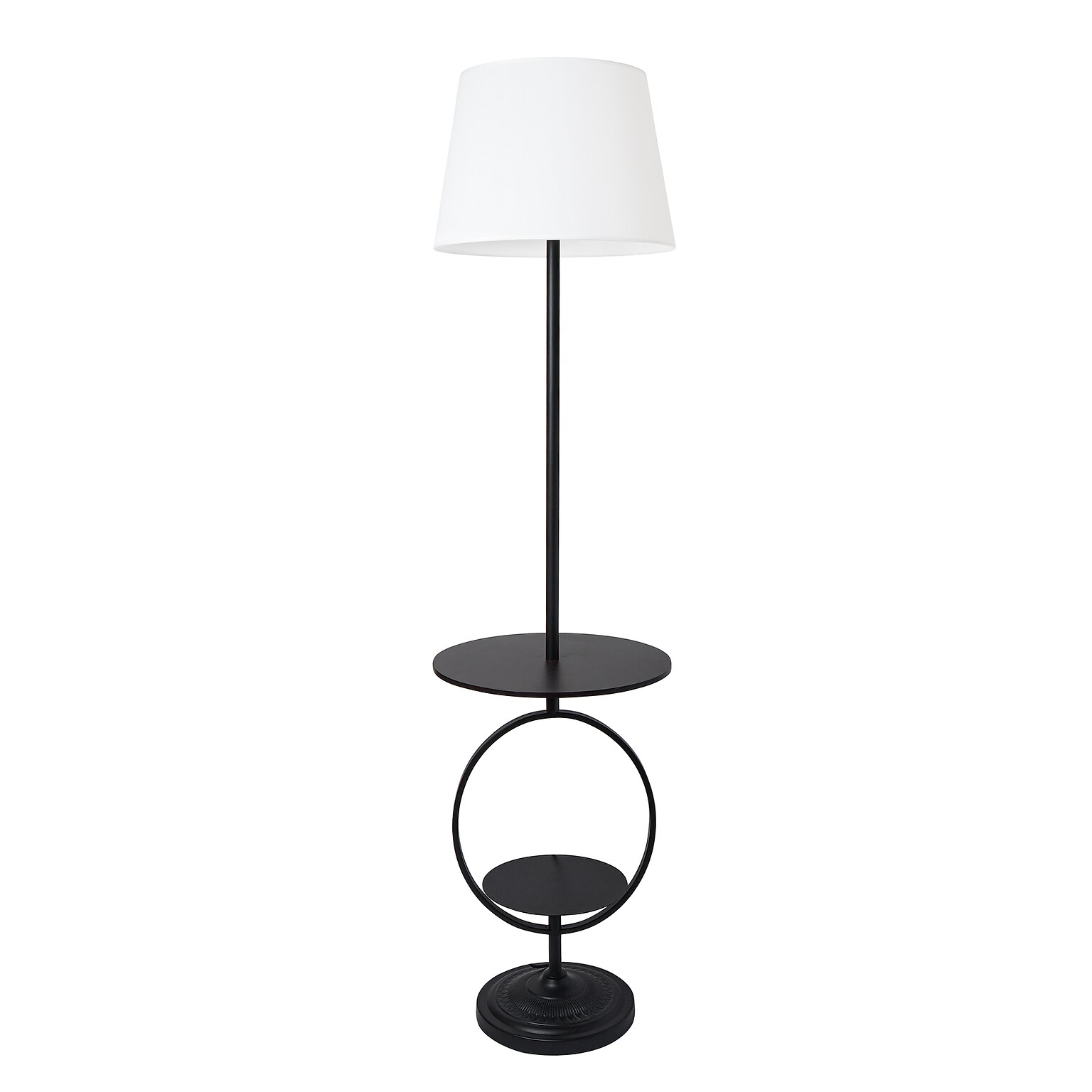 Lalia Home 61.4 Modern Elegance Floor Lamp with Built-In Side Table, Black (LHF-5057-BK)