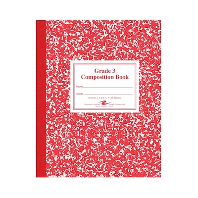 Roaring Spring Paper Products 1-Subject Composition Notebooks, 7.75 x 9.75, Wide Ruled, 50 Sheets, Red (ROA77922)
