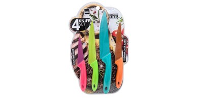 4 Pc Pastel Colorful Kitchen Knife Set