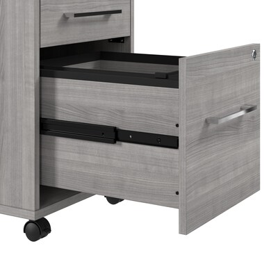 Bush Business Furniture Hustle 72"W L Shaped Computer Desk with 3 Drawer Mobile File Cabinet, Platinum Gray (HUS005PG)