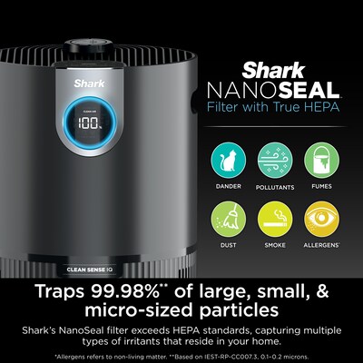 Shark Clean Sense MAX HEPA Tower Air Purifier, WiFi Enabled, Charcoal Grey (HP232)