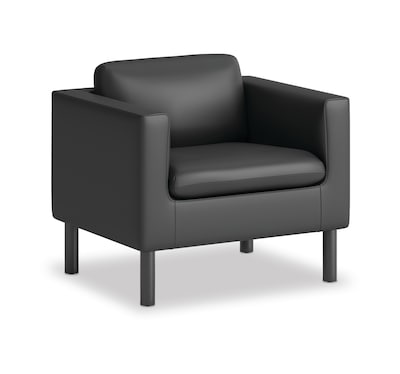 HON Parkwyn Polyurethane Club Chair, Black (HVLVL1.BLK01)