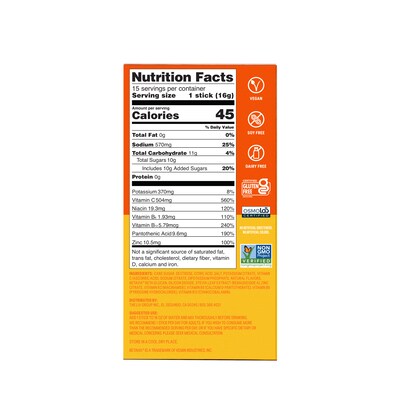 LIQUID I.V. Hydration Multiplier Immune Support Tangerine Electrolyte Powder Drink Mix, 0.56 oz., 15 Sticks/Box (EHC28602)