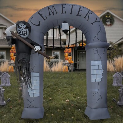 National Tree Company 12 Inflatable Halloween Ghost Arch, 7 White LED Lights- UL (MZ17-HLN2066360)