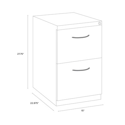 2-Drawer Mobile File Cabinet and Arch Style Handles, Black, 23" Deep (21117)