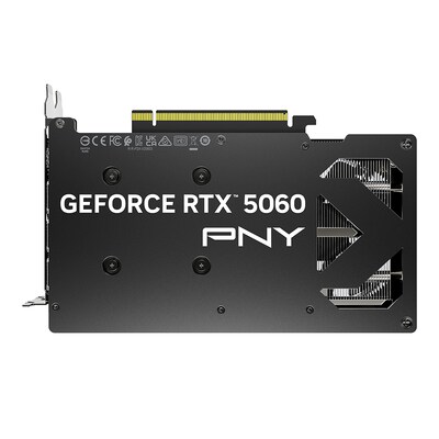 PNY NVIDIA GeForce RTX 5060 OC Dual Fan PCIe 5.0 8GB GDDR7 Gaming Graphics Card, 2280 MHz Core, Black (VCG50608DFXPB1-O)
