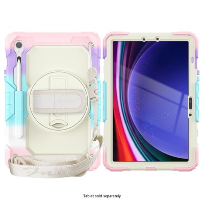 SaharaCase Raider Series Heavy Duty Case with Hand Strap for Galaxy Tab S10 Lite (2025),Tab S10 FE/S9/S9 FE, Sunset Sorbet