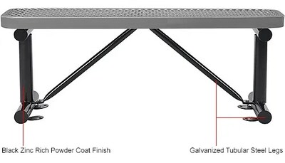 Global Industrial 4' Outdoor Steel Flat Bench, Expanded Metal, Gray (695741GY)
