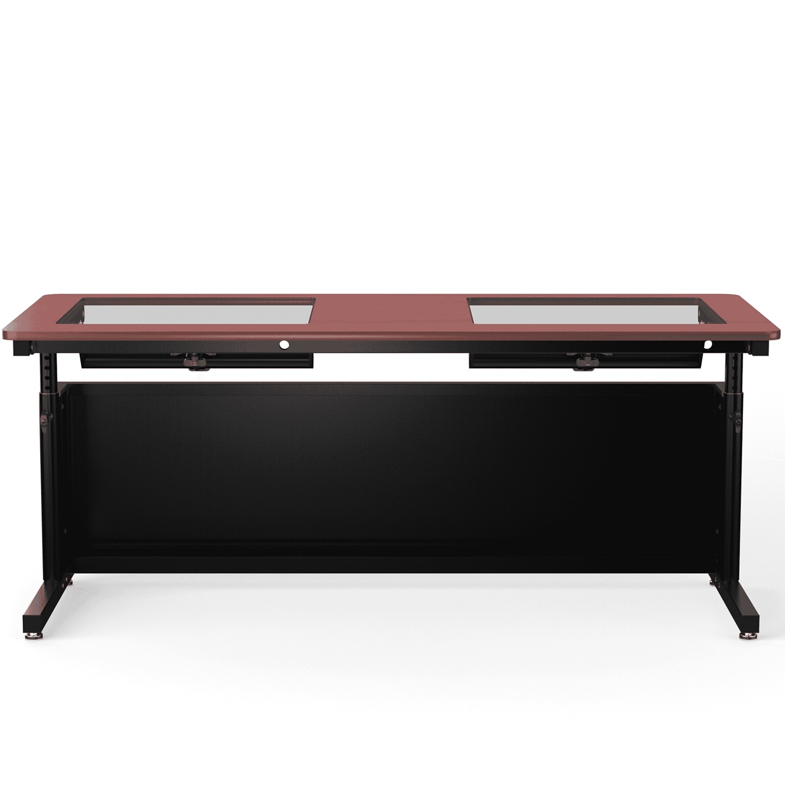 VersaDesk Downview 72W Manual Adjustable Standing Computer Table, Cherry/Black (DVT7230-BC)