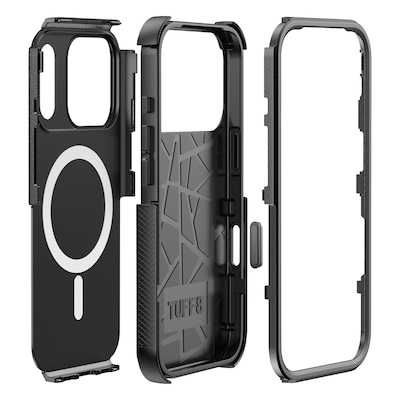 TUFF8 Impact+ Triple-Layer MagSafe Rugged Case for iPhone 18 Pro with XYST Extendable Dash Mount, Black (KITLIBBWR18PR05)