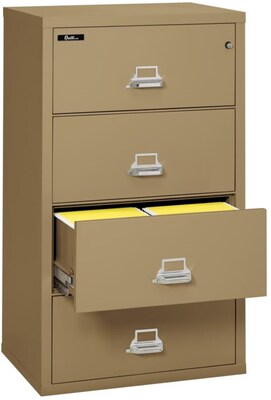 Quill Brand® 31 4-Drawer Fire Resistant Lateral File Cabinet with Lock, Letter/Legal, Sand (Q431LAT