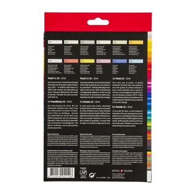 Amsterdam Standard Acrylic Pastels Set, Assorted Colors, 20mL, 12/Set  (AMS17820601)
