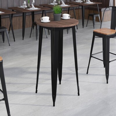 Flash Furniture Metal/Wood Restaurant Bar Table, 41.5"H, Black (CH5108040M1BK)