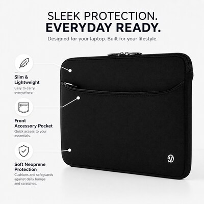 Vangoddy 17" Laptop Sleeve, Black (NBKLEA252)