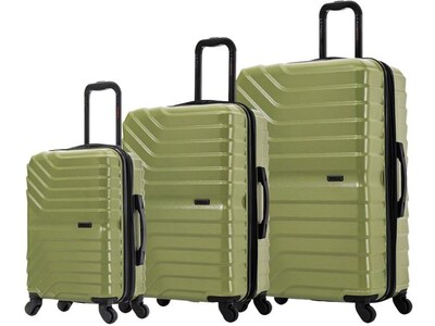 InUSA Aurum 3-Piece Hardside Spinner Luggage Set, Green (IUAURSML-GRN)