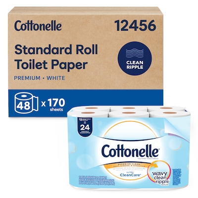 Cottonelle Professional Toilet Paper, 1-ply, White, 170 Sheets/Roll, 48 Rolls/Carton (12456)
