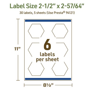 Avery Dissolvable Decorative Edge Multipurpose Labels, 2-1/2" x 2-57/64", Off-white, 30/Pack (94121)