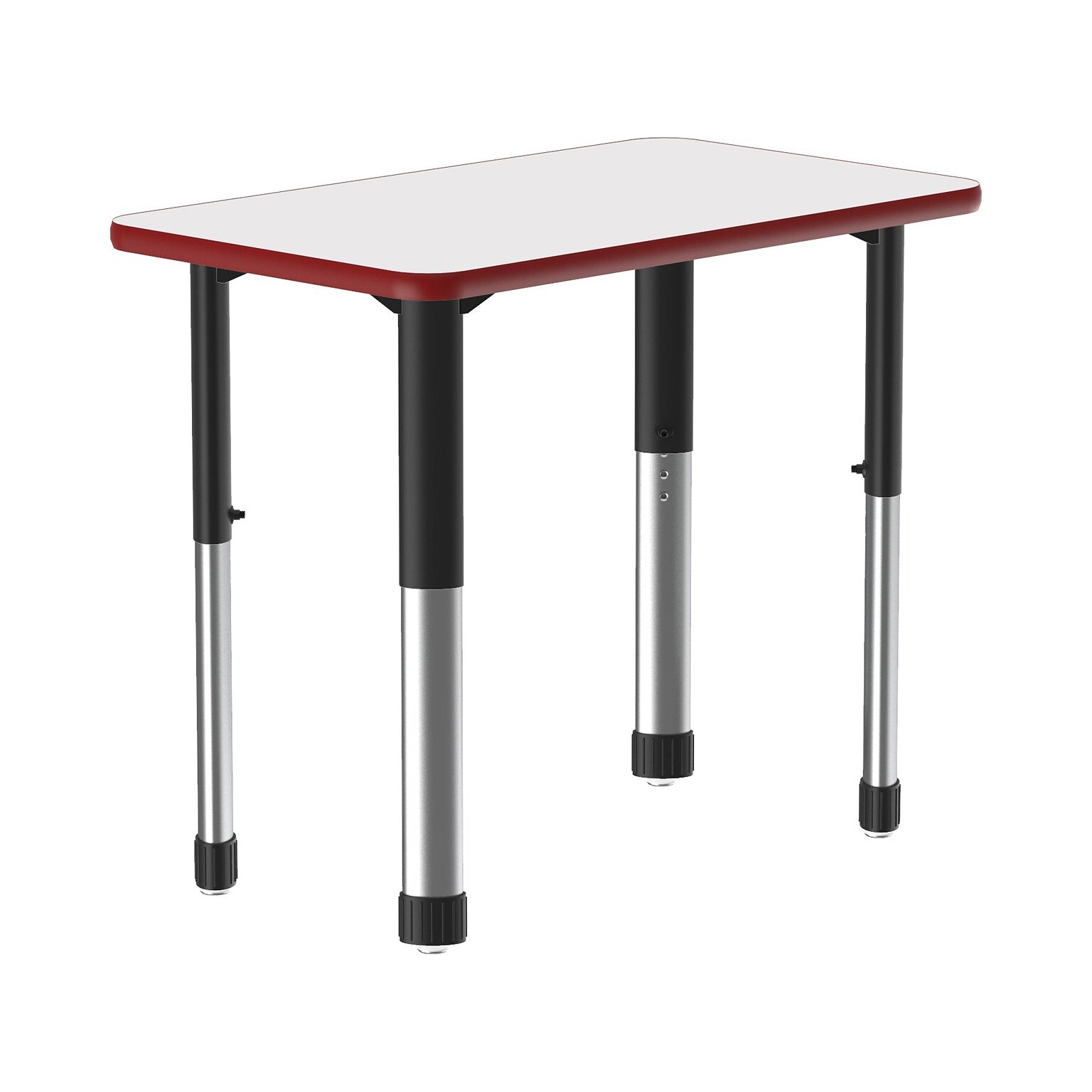 Correll Rectangular Activity Table, 34 x 20, Height-Adjustable, Frosty White/Red (AD3420DE-REC-80)